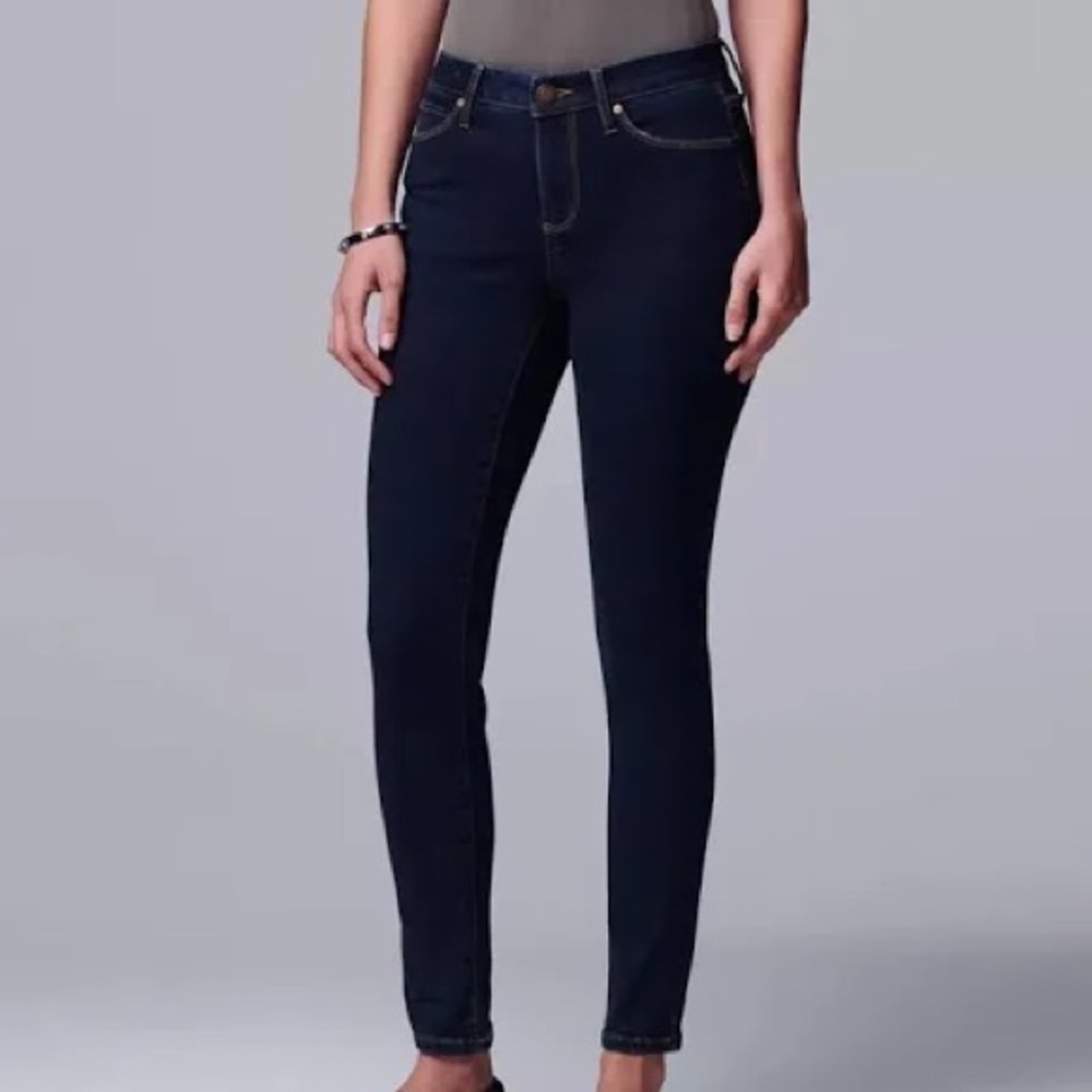 Simply Vera Cropped Denim Jeans Skinny Ankle Stretch Women’s 12